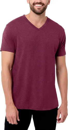 Vista 31 de Camiseta de manga corta con cuello en V para hombre, de algodón suave Sin marca - Blanco