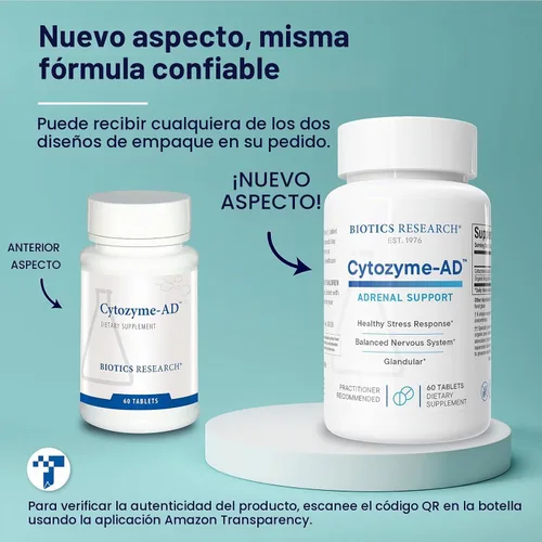 Vista 4 de BIOTICS RESEARCH Suplemento de apoyo suprarrenal de citozima-AD 60 tabletas