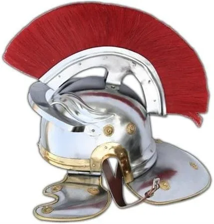 Vista 2 de Medieval Warrior Arbusto Rojo Casco Histórico del Centurión Imperial Romano