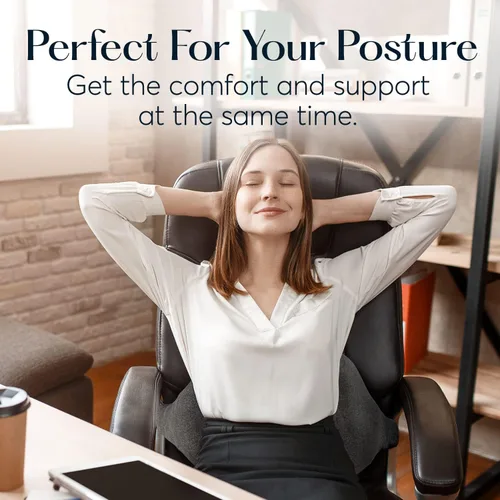 Vista 6 de SUTERA Almohada de espalda baja, almohada de apoyo lumbar de postura adecuada para silla de oficina o asiento de automóvil para soporte de espalda