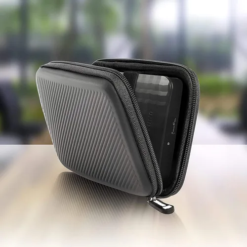 Vista 6 de Duronic Funda para disco duro HDC2/GY Gris Bolsa de almacenamiento portátil de EVA para cables y cables externos Ligero y protector Adecuado