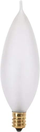 Vista 7 de Satco S3272 - Bombilla incandescente CA7 de 10 W, 80 lúmenes, color blanco suave, 2700 K, base de candelabro, regulable