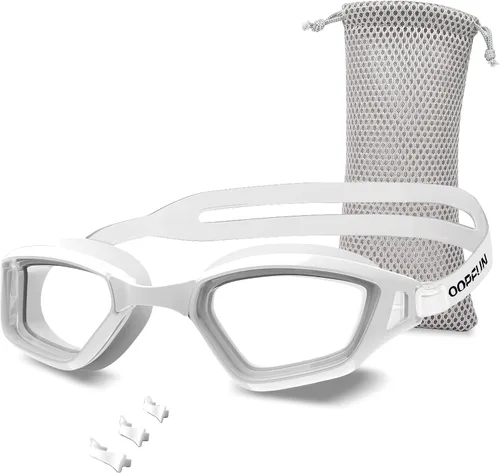 Vista 6 de Gafas de natación para adultos, sin fugas, antiniebla, anti UV, para hombres y mujeres, visión clara