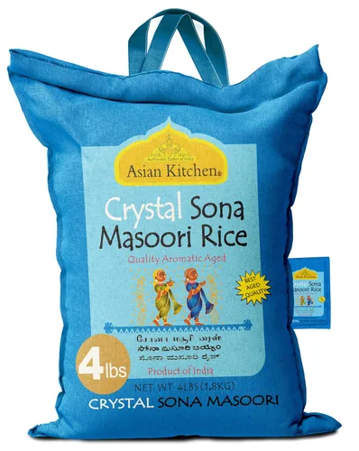 Vista 14 de Asian Kitchen Brown Sona Masoori - Arroz envejecido de 40 libras, 40 libras (40.0 lbs) de arroz de grano corto ~ Todo natural Apto para gluten