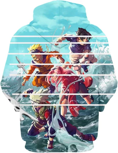 Vista 2 de BAFLO Sudadera con capucha de anime con estampado 3D de moda, sudadera con capucha para disfraz de cosplay para adultos