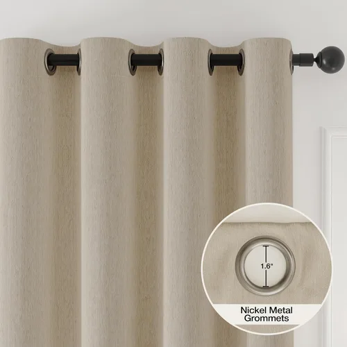 Vista 8 de Anmao Cortinas opacas gruesas con textura pesada para sala de estar de 84 pulgadas de largo, juego de 2 paneles con ojales para oscurecer