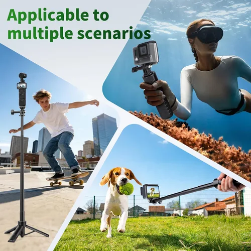 Vista 8 de JOILCAN Mini trípode para selfie stick de 25.2", trípode portátil con mango Cámara de acción Selfie Stick para GoPro Hero 13/12/11/10/9/8/Max