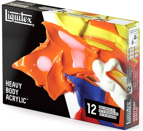 Vista 8 de Juego de 4 acrílicos Liquitex profesionales de cuerpo de pesado High Viscosity, Pigment Rich, Ideal for Impasto & Texture, Satin Finish, Permanent
