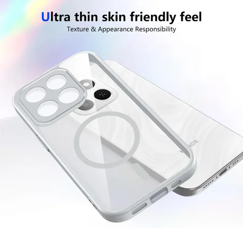 Vista 304 de Funda magnética transparente compatible con Xiaomi 17T, color negro 2 en 1 PC + TPU cubierta de teléfono a prueba de golpes, carcasa protectora