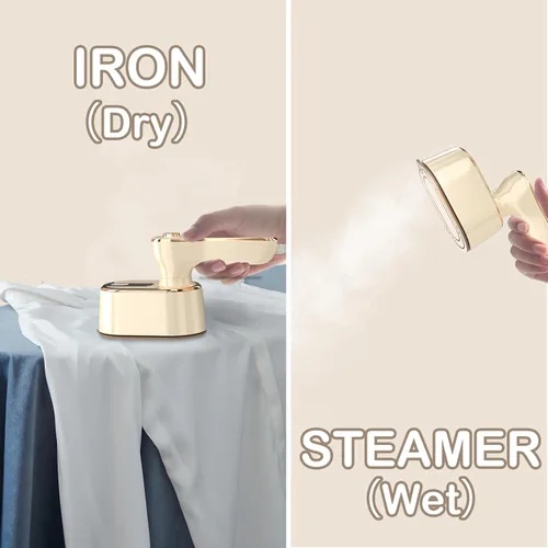 Vista 3 de Plancha de vapor de viaje para ropa, mini máquina de planchar portátil, vaporizador portátil de viaje de tamaño pequeño, para viajes, universidad