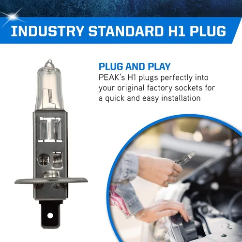 Vista 4 de PEAK Power Vision Automotive - Faros delanteros H1 de alto rendimiento de 55 W (paquete de 2)