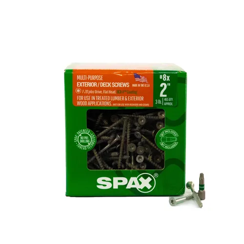 Vista 26 de SPAX Tornillos de madera para cubierta de cabeza plana exterior #8 x 1-1/2 pulgadas, construcción Torx T-Star Plus (550 EA) broca de 3 libras