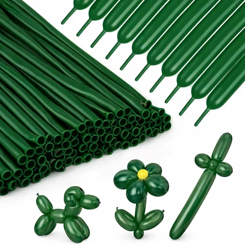 Vista 14 de 100 unidades de 260 globos negros largos para guirnalda de globos, engrosados, de látex delgado, para modelar animales, torsión, Halloween, Navidad