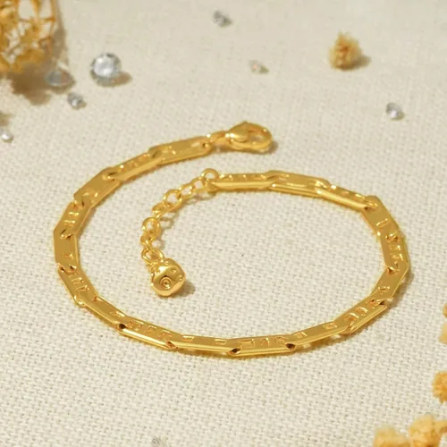 Vista 4 de BENEIGE Pulsera para mujer chapada en oro de 14 quilates, clip de papel satélite, bola ovalada, caja de cable, cadena de eslabones en capas