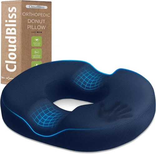 Vista 20 de Cojín de Asiento para Hemorroides en Forma de Dona Negro
