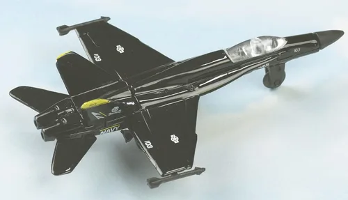 Vista 2 de Hot Wings F-18 Jet (negro y amarillo) con pista conectable