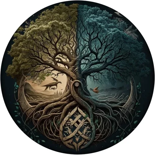 Vista 3 de Yggdrasil" Viking Tree of Life Design PopSockets PopGrip intercambiables