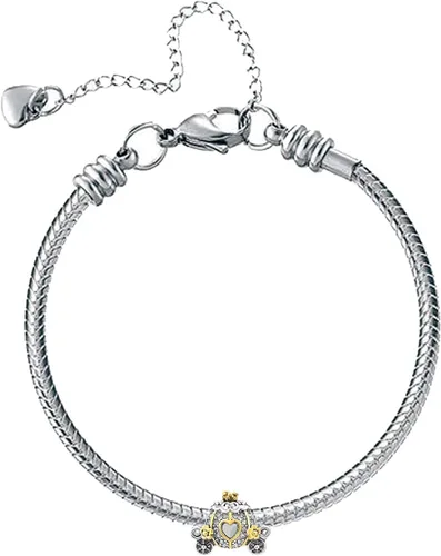 Vista 3 de KunBead Abalorio de carruaje de regalo de cumpleaños para mujeres y niñas, compatible con pulseras Pandora, Cobre, vidrio