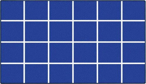 Vista 7 de Alfombra de aula con cuadrícula blanca y negra de 24 asientos, 7 pies 6 pulgadas x 13 pies 1 pulgadas, alfombra de nailon resistente a las manchas