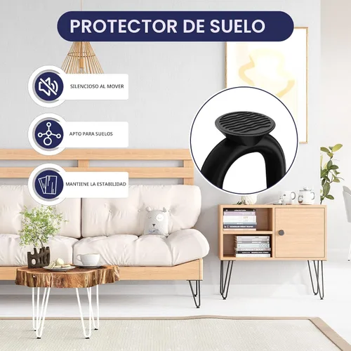 Vista 5 de SMARTSTANDARD Patas de muebles de horquilla de alta resistencia de 4 Negro