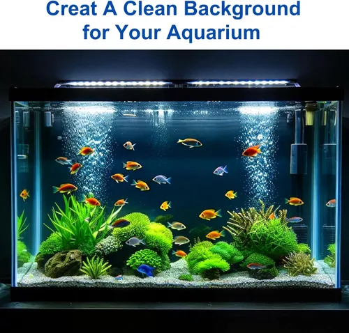 Vista 4 de ELEBOX Fondo de pantalla para acuario, fondo de pecera azul y negro, respaldo de acuario de doble cara, decoraciones de acuario para acuario de 10