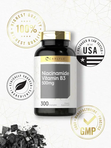 Vista 5 de Carlyle - Cápsulas de niacinamida de 500 mg 300 unidades Vitamina B3