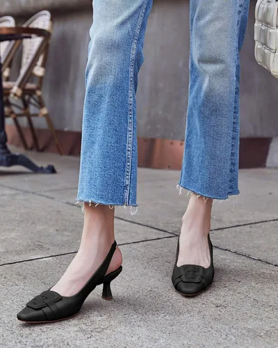 Vista 2 de Zapatos de vestir con tacón bajo y puntera cerrada para mujer, zapatos de vestir sexy y elegantes para boda y oficina