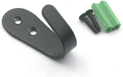 Vista 4 de Ganchos para colgar abrigos de pared, paquete de 6 perchas negras para chaquetas, de acero inoxidable, gancho de una sola puerta, resistente, gancho