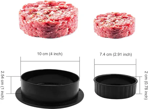 Vista 5 de TCAIRG - Molde para hamburguesas para hamburguesas de diferentes tamaños, funciona mejor para prensa de hamburguesas rellenas, deslizadores
