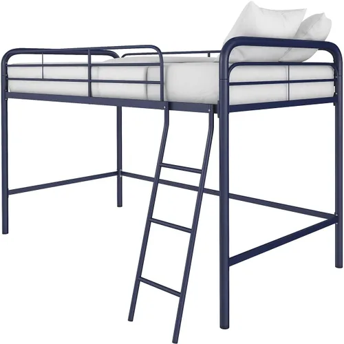 Vista 10 de DHP Jett Junior - Cama tipo loft de metal, tamaño individual, color azul marino