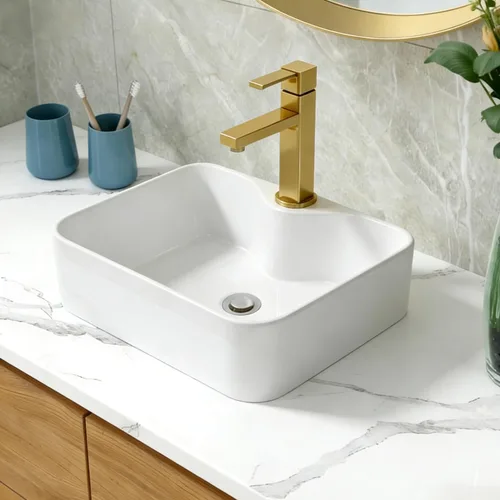 Vista 8 de Lordear Fregadero pequeño montado en la pared, fregadero de baño de esquina flotante para colgar en la pared, lavabo de cerámica blanca brillante
