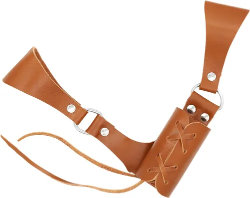 Vista 9 de Cinturón medieval con vaina para espada aventurero con soporte de cuero para espada universal, espada larga, cutlass