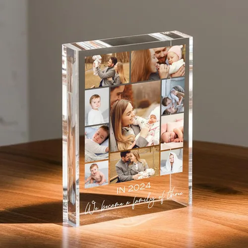 Vista 7 de Nazenti Bloque de fotos acrílico personalizado, Regalos de fotos de aniversario, Regalo de foto personalizado, Regalos de Navidad para él, Ella