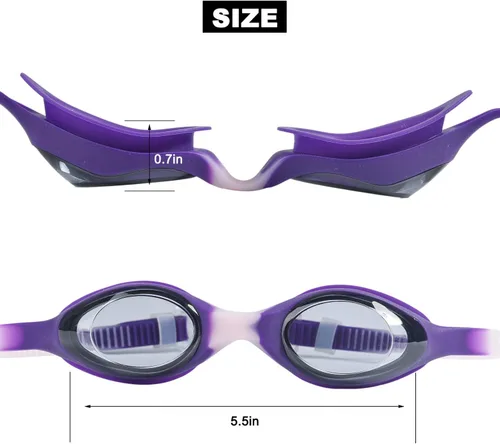 Vista 9 de PHELRENA Gafas de natación para niños con tapones para los oídos, clip para la nariz, gafas de natación para niños con lentes antivaho