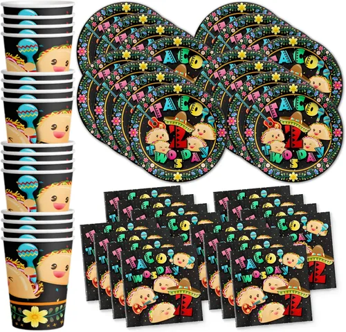 Vista 16 de Juego de suministros para fiesta de cumpleaños de aguacate, platos, servilletas, vasos, vajilla para 16