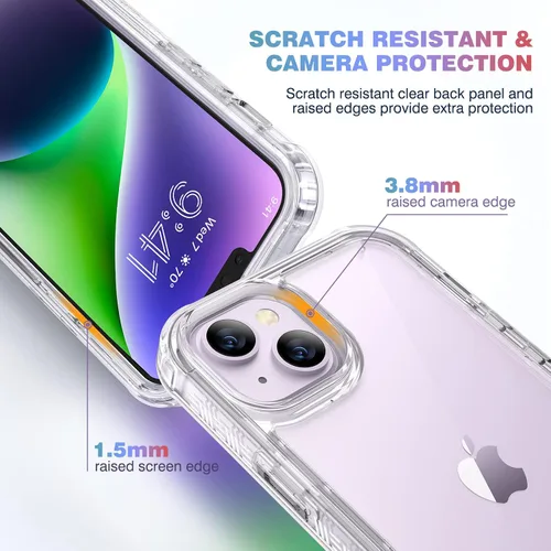 Vista 1170 de DIACLARA - Funda transparente compatible con iPhone XR 6.1 pulgadas 2018