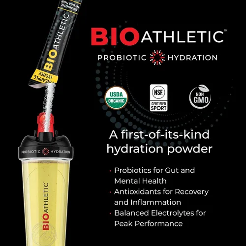 Vista 2 de Mezcla de bebida de hidratación con probióticos + electrolitos, con vitaminas D y B12, USDA orgánico, certificado NSF para deporte, sutil sabor a