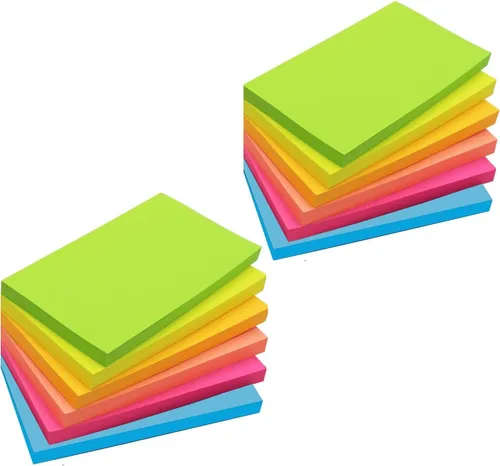 Vista 15 de 480 hojas 7,6 x 12,7 cm Notas adhesivas grandes, 6 blocs surtidos de notas autoadhesivas para cuaderno, oficina, escuela y hogar, 80 hojas/bloc