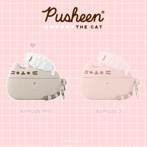 Vista 2 de Pusheen - Funda compatible con AirPods Pro [Pusheen & Stormy] + dije de teléfono Pusheen [15 aniversario]