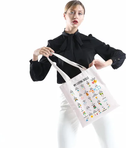 Vista 2 de My Coping Skills - Bolsa de mano con alfabeto, regalo de salud mental, consejero escolar, regalo para el cuidado personal, regalo para psicólogo