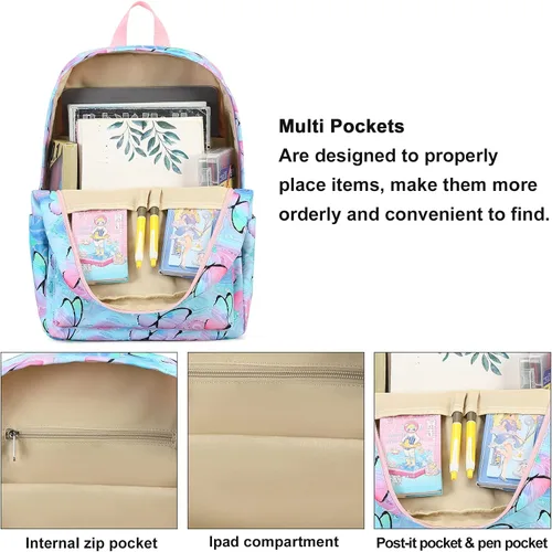 Vista 7 de CAMTOP Mochila escolar para niños, niñas y niños con lonchera para jardín de infantes y primaria, juego de bolsa de libros para edades de 4 a 10 años