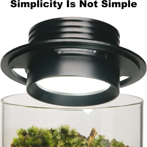 Vista 2 de AREPK Terrario de plantas de vidrio de escritorio con luz de cultivo (H:7.8" D:4"), para suculentas, musgo, paisajismo de jardinería en miniatura