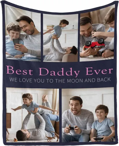 Vista 17 de InterestPrint Manta de amor personalizada con texto en inglés "To Dad, Even When I Not Close by,I Want You to Know I Love and Appreciate You We Love