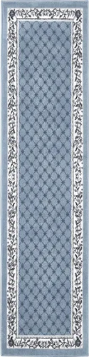 Vista 2 de Home Dynamix Premium Aydin - Alfombra tradicional con diseño floral de diamantes, azul/marfil, 1.9 x 7.2 pies