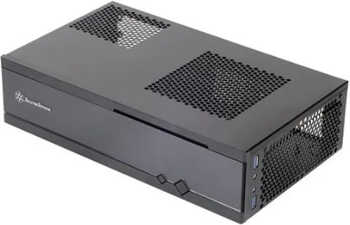 Vista 8 de SilverStone Technology Milo Series - Carcasa para centro de medios Micro-ATX de aluminio/acero, color negro (ML03B)