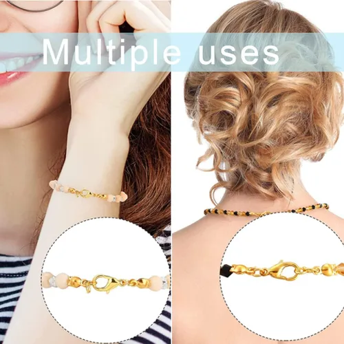 Vista 3 de Juego de 900 piezas de accesorios para fabricación de joyas con 120 cuentas de engarce abiertas semicirculares, 270 puntas de cuentas, cubiertas