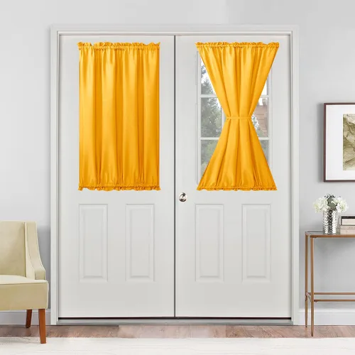 Vista 62 de Cortinas para puerta francesa, color aguamarina, 24 pulgadas de ancho x 40 pulgadas de largo, 1 panel Bolsillo para barra, semitransparente