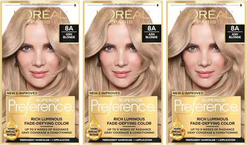 Vista 6 de L'Oreal Paris Superior Preference - Colorante acondicionador luminoso, permanente de nivel 3, rubio ultra natural/natural 10NB (paquete de 3)