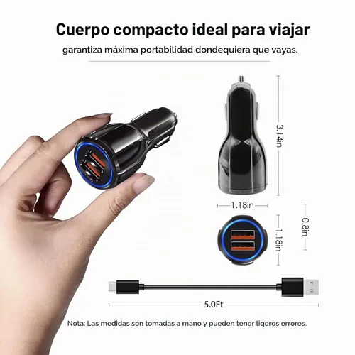 Vista 5 de Cargador USB rápido para automóvil tipo C, adaptador de 30 W para Moto G Power 2025/G Stylus/G Play/G Pure,Edge, Motorola One 5G Ace/Razr, cable