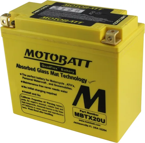 Vista 4 de MotoBatt MBTX20U (12V 21 Amp) 280CCA Batería activada de fábrica, no necesita mantenimiento, QuadFlex AGM